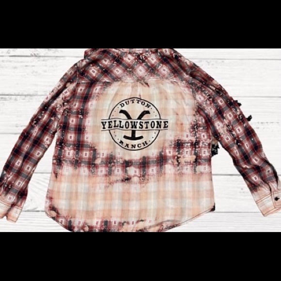 Custom upcycled bleached flannels - Picture 2 of 3